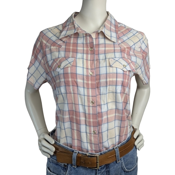 Wrangler Tops - Wrangler "Wrancher" Western Women's Pearl Snap Shirt, Size Medium